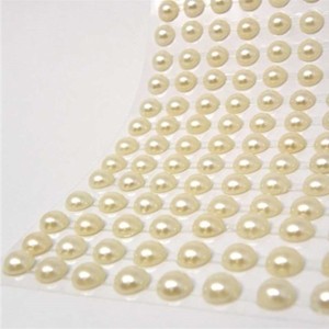 Meia perola adesiva 6mm creme cartela 5018 trama