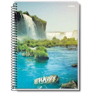 Caderno espiral 1/4 com 1 c/d  200f  happy 251829 207383 254257