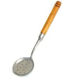 Escumadeira c/1pç cabo madeira c/1 5038 vison 10002