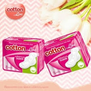 Absorvente com abas cotton line c/8 pçs higie topp