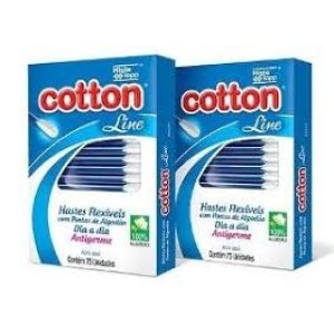 Cotonete Cotton Line  Baby Care  Pcte C/12 cx  c/ 75 unidades Higie Topp