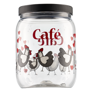 Pote pet cafe galinha 1.700ml c/1pç 6628 bandeirante