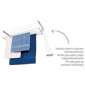 Varal master innovar c/1pç  5 varetas 1,50m aço 7008