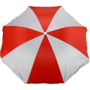 Guarda sol vermelho e prata