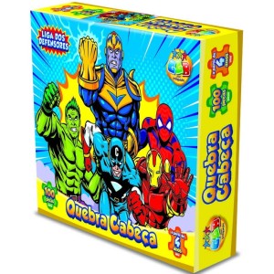 Brinquedo quebra cabeça 100pçs 1011 liga dos defensores ggbplast