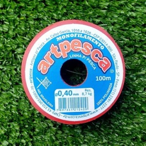 Linha pesca artpesca 0,40 solapa c/1 pç c/100 mts