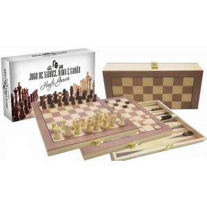 Jogo xadrez dama c/1pç gamão 29707