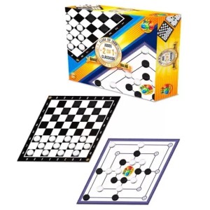 Brinquedo 2 jogos em 1 damas e trilha c/1pç  1044