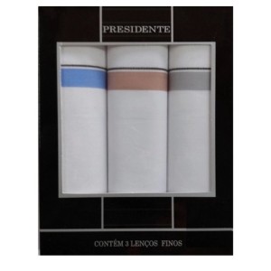 Lenco presidente branco listrado 803 c/3pçs 41X41CM