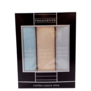 Lenco presidente cx preta  colorido liso 2720m c/3pçs 41X41CM