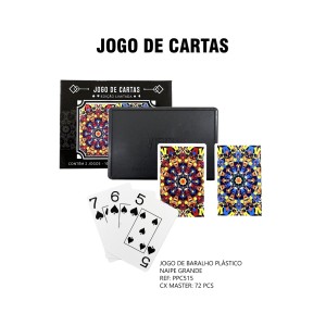 Baralho plástico naipe grande c/2 jogos ppc-515