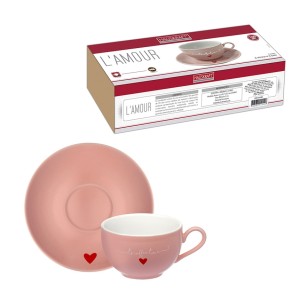 Jogo 6 xícaras lamour rosa 160ml