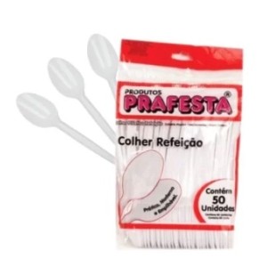 Colher refeição master c/50pçs branco prafesta