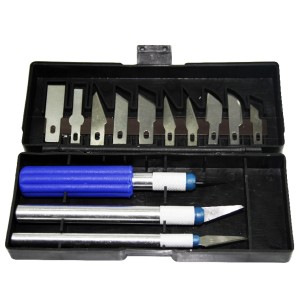 Estilete precisão kit c/16 pçs  13 lâminas + 3 cabos ref: est-13