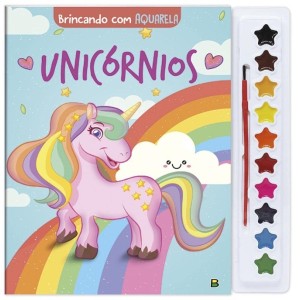 Livro brincando de aquarela c/1pç unicornio todolivro