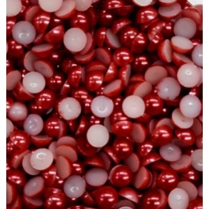 Perola meia bola 10mm vermelha c/1pct