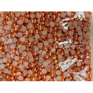 Perolas meia bola 8mm laranja c/1pct