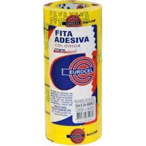 Fita adesiva amarela 12mmx10mt eurocel c/10pcs
