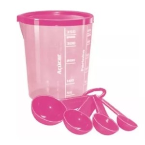 Kit medida certa c/5pçs 400ml rosa 92.23.00 injetemp