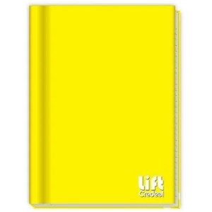 Caderno brochura c/d 1/4 c/1 pç 96fls lift amarelo 207932 credeal