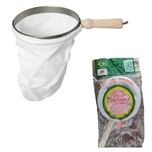 Coador flanela c/12pçs 110 aro metal  pequeno cabo madeira esperança