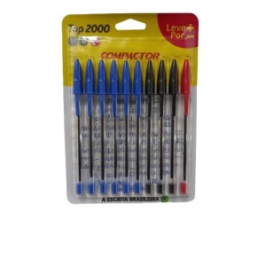 Caneta top 2000 com 10 unidades sortido compactor