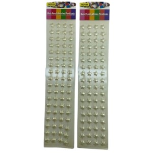 Meia pérola adesiva estrela 10mm 1cart creme