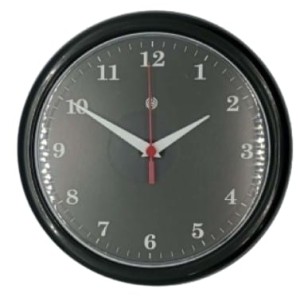 Relógio parede peq. pla-016 numeral branco fundo  preto c/1pç  plasfort