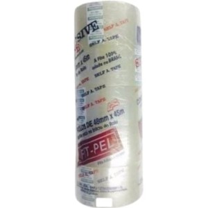 Fita adesiva tipo durex 48x45 pvc 1pct c/5pçs self tape cristal 3037 fit--pel