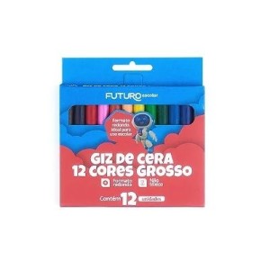 Giz cera grosso 12 cores pct c/12cxs fe062203 futuro