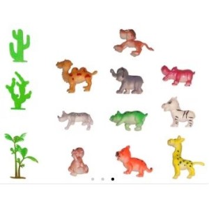 Brinquedo aventura na selva kit animais selvagens c/13pçs vb1498 vipimport