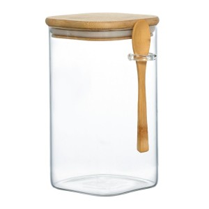 Pote hermético vidro/bambu liege 1,7l pote206