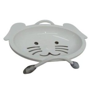 Saboneteira gato urso branco c/1pç 145 daivak