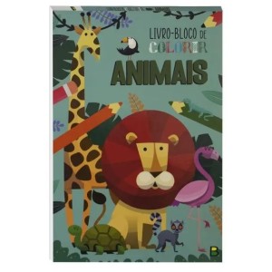 Livro bloco de colorir animais 1161016 todolivro c/1pç