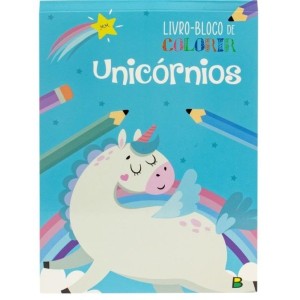 Livro bloco de colorir unicórnios 11766536 todolivro c/1pç