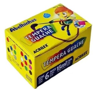 Tinta guache 15ml c/6 cores  2020 c/1 acrilex
