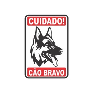 Placa sinalizacao grande cão bravo 20x30 c/1pç pacific