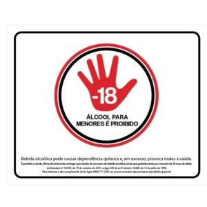 Placa sinalizacao grande alcool p/ menores proibido 20x30 c/1pç pacific