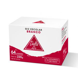 Giz escolar branco delta 64 unidades