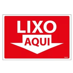 Placa sinalizacao grande lixo aqui 20x30 c/1pç pacific