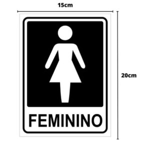 Placa banheiro feminino pq. 15x20 c/1 pç pacific