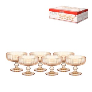 Taça para sobremesa graffiato âmbar 310ml com 6 peças tcsb001/ab