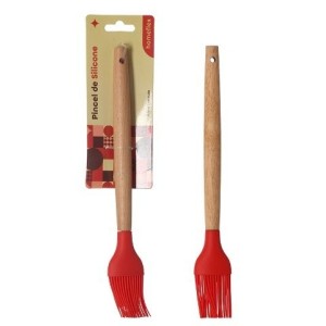 Pincel de silicone cabo de madeira 27cm fxh-607 c/1 pç homeflex