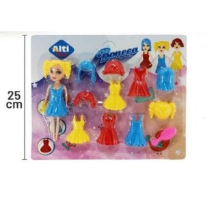 Brinquedo boneca c/ acessórios c/12 pçs 7574 altimix