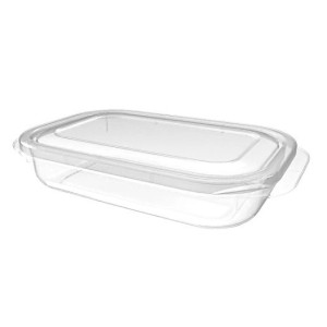 Pote plastico retangular raso pq. 460ml c/tampa 300.012.001 nitron