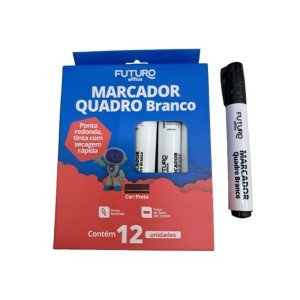 Marcador quadro branco fo272216 preto c/12pçs futuro