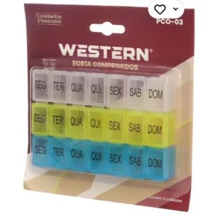 Porta comprimidos semanal cart c/3 pçs pco-03 western