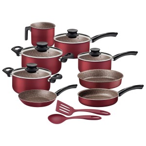 Jogo de panelas tramontina 10 peças Paris 28599/727 vermelha