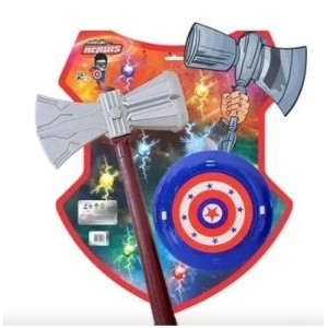 Brinquedo martelo trovao c/ escudo 985 leplastic